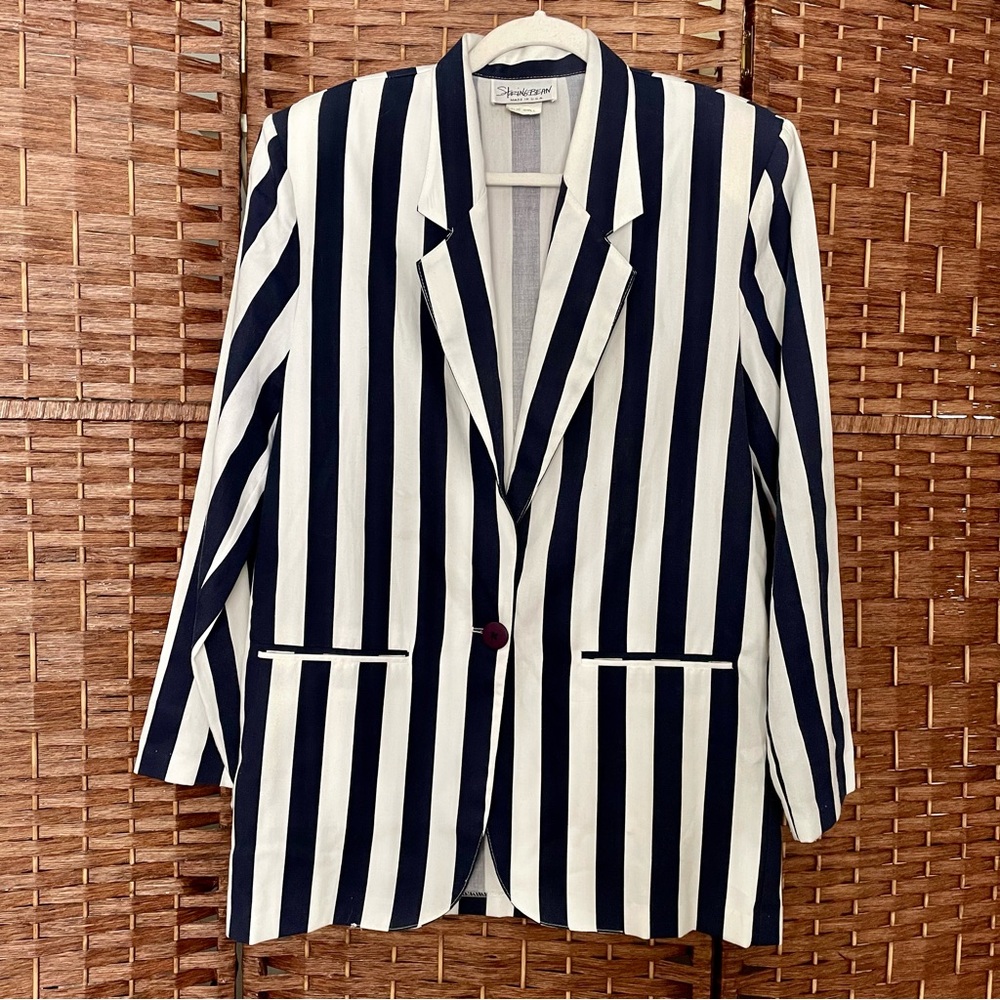 Vintage 80s-90s Stringbean, Women's Blazer, Academia, Office Siren, Nautical, S.